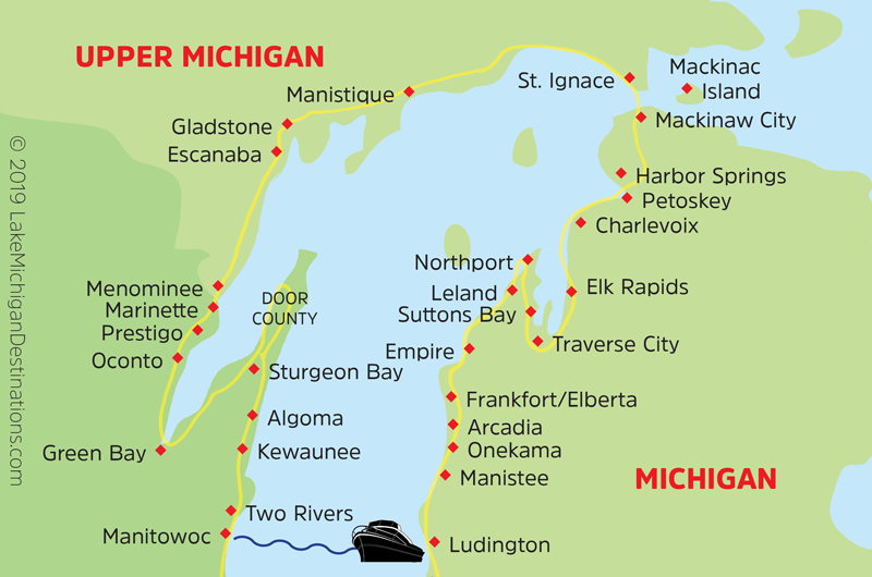 Northern Lake Michigan Circle Tour map