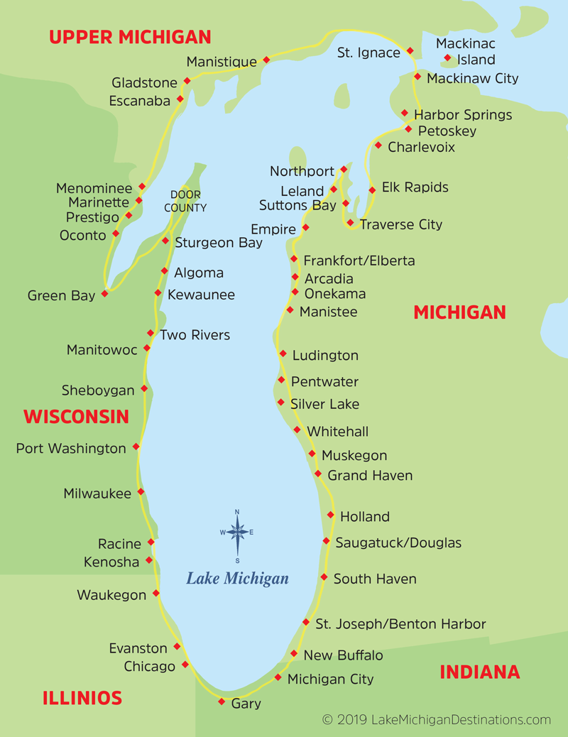 circle tour lake michigan map